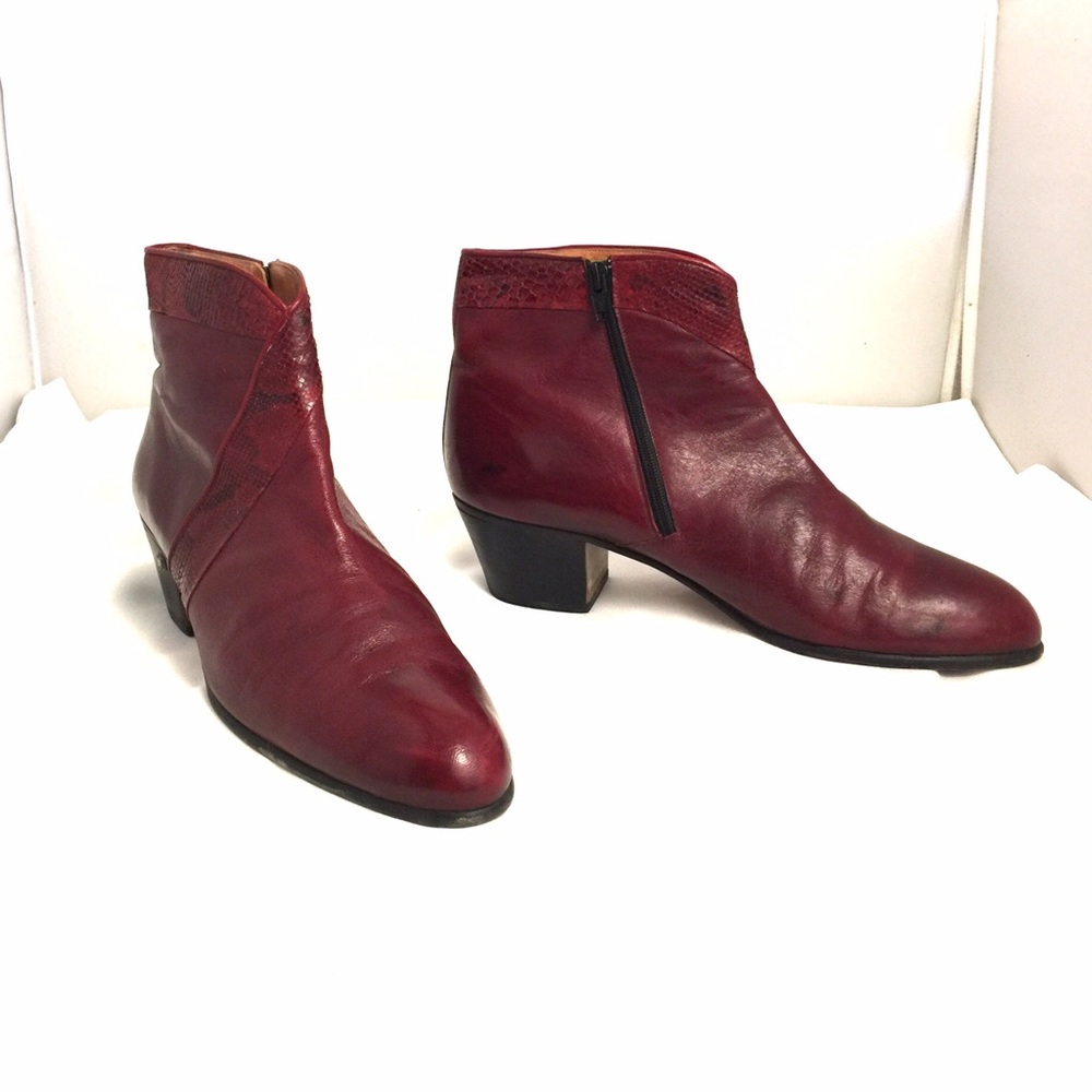 Vintage Pierre Cardin Leather Python Mens Boots